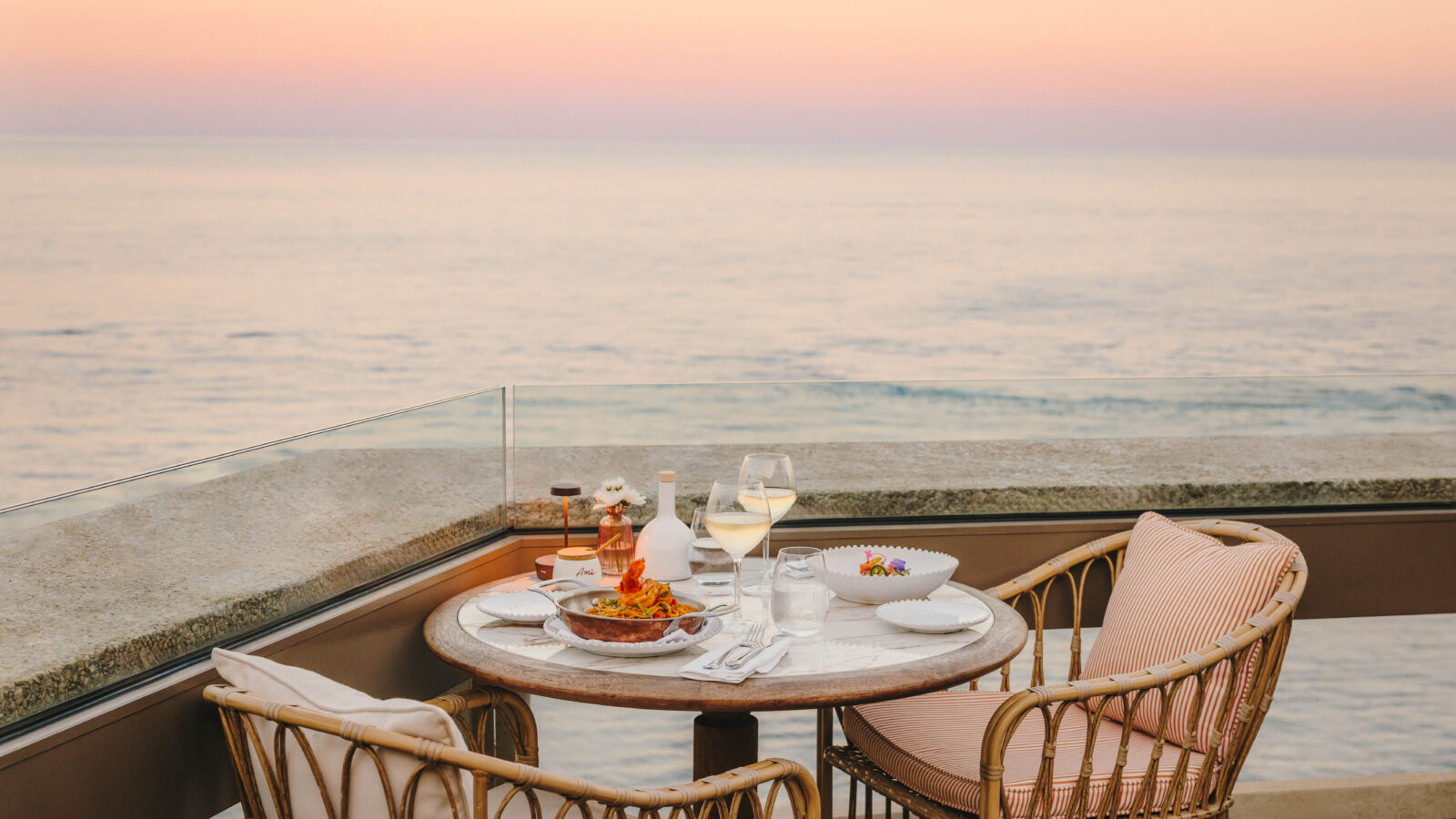 dining at a beach club in a hotel